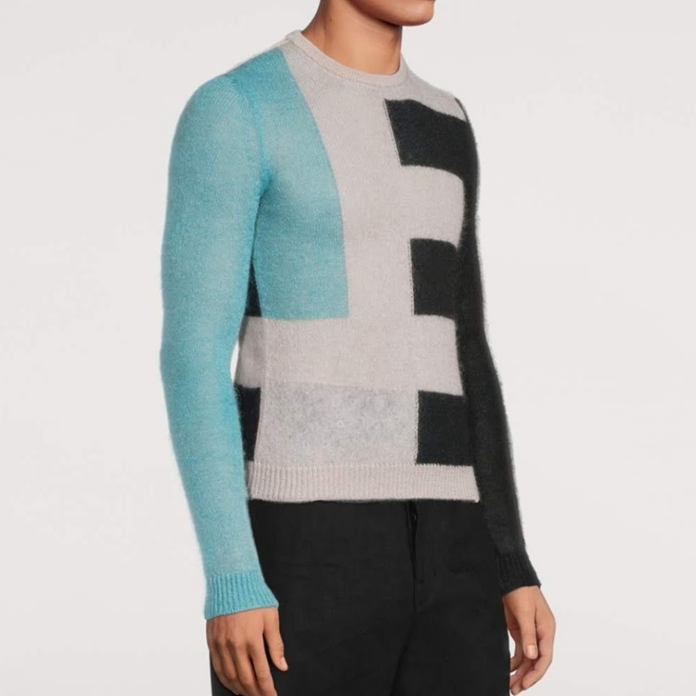 RICK OWENS Strobe Biker Nylon And Mohair Wool Sweater